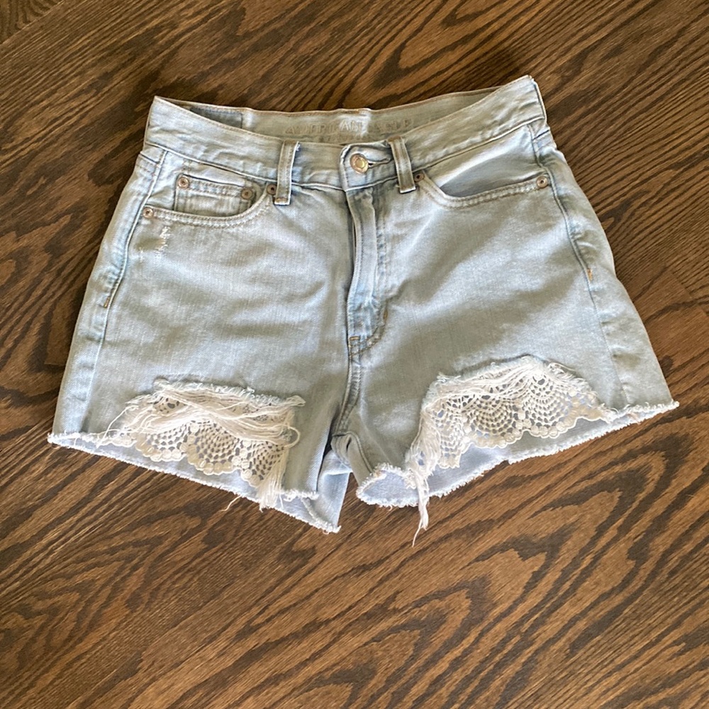 American Eagle Lace Jean Shorts - Picture 1 of 5